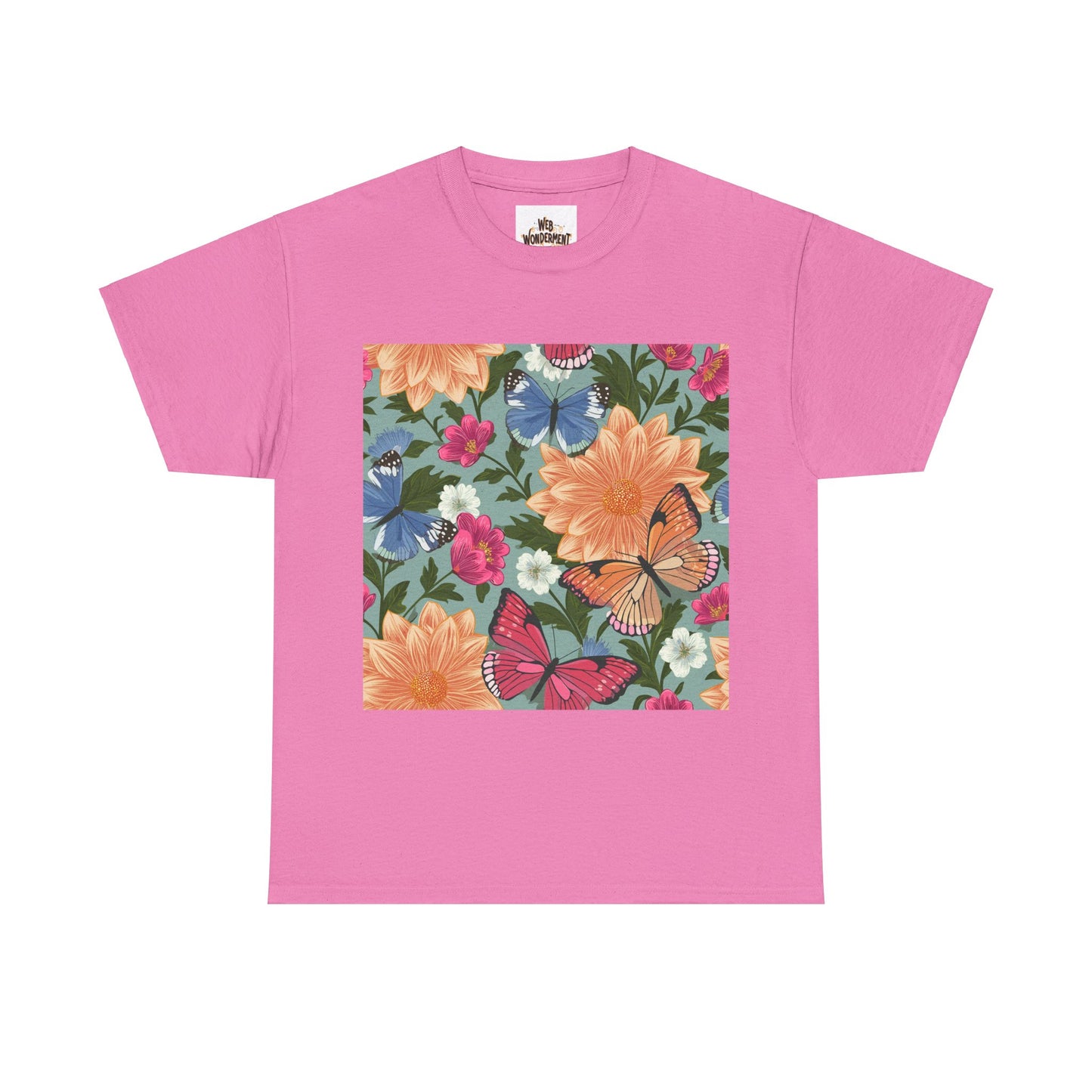 Butterflies and Flowers Unisex Heavy Cotton T-Shirt