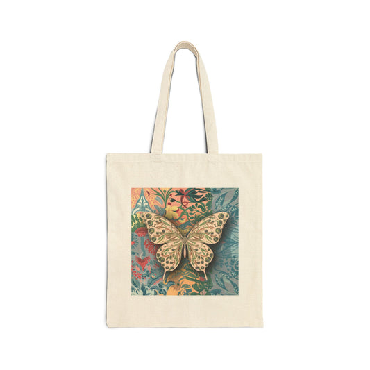 Butterfly Cotton Canvas Tote Bag