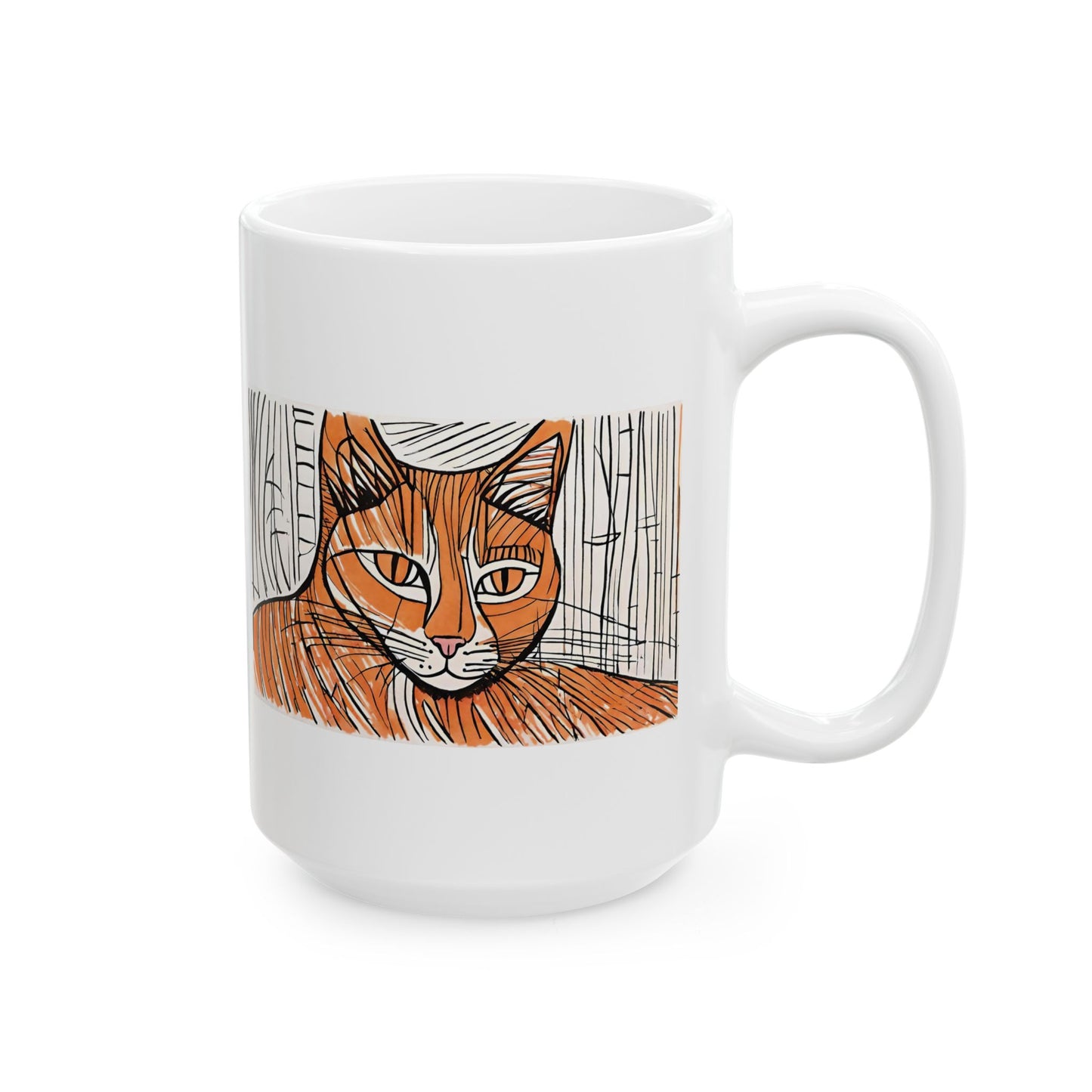 Orange Cat Ceramic Mug