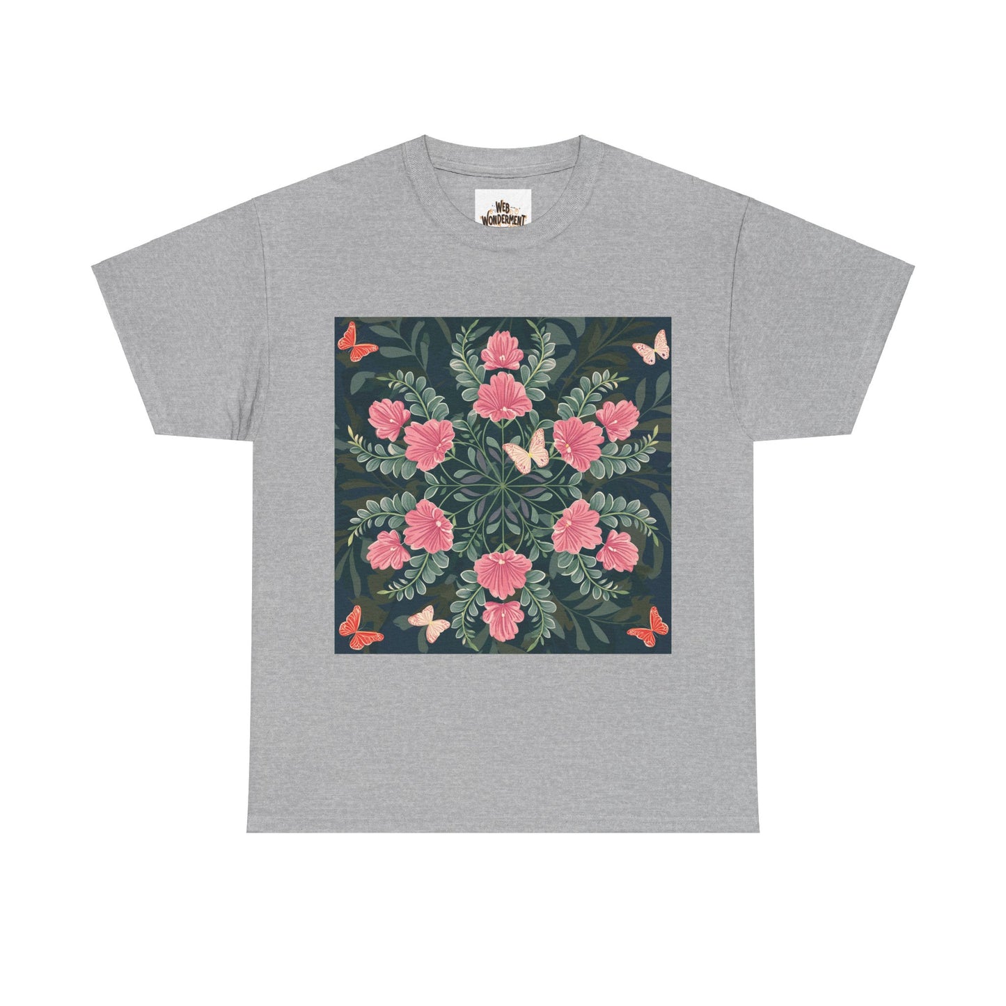 Butterflies and Flowers Unisex Heavy Cotton T-Shirt