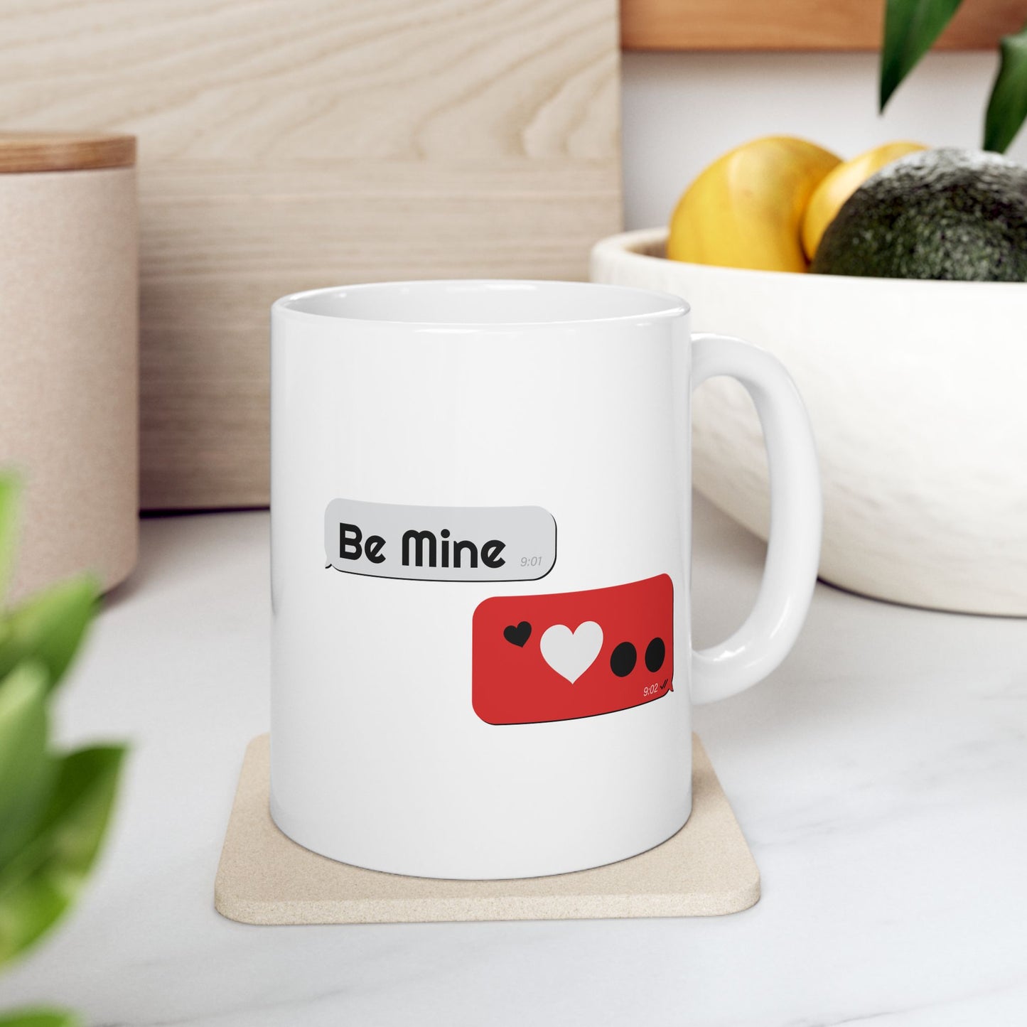 Be Mine Bubble Chat Valentine Ceramic Mug