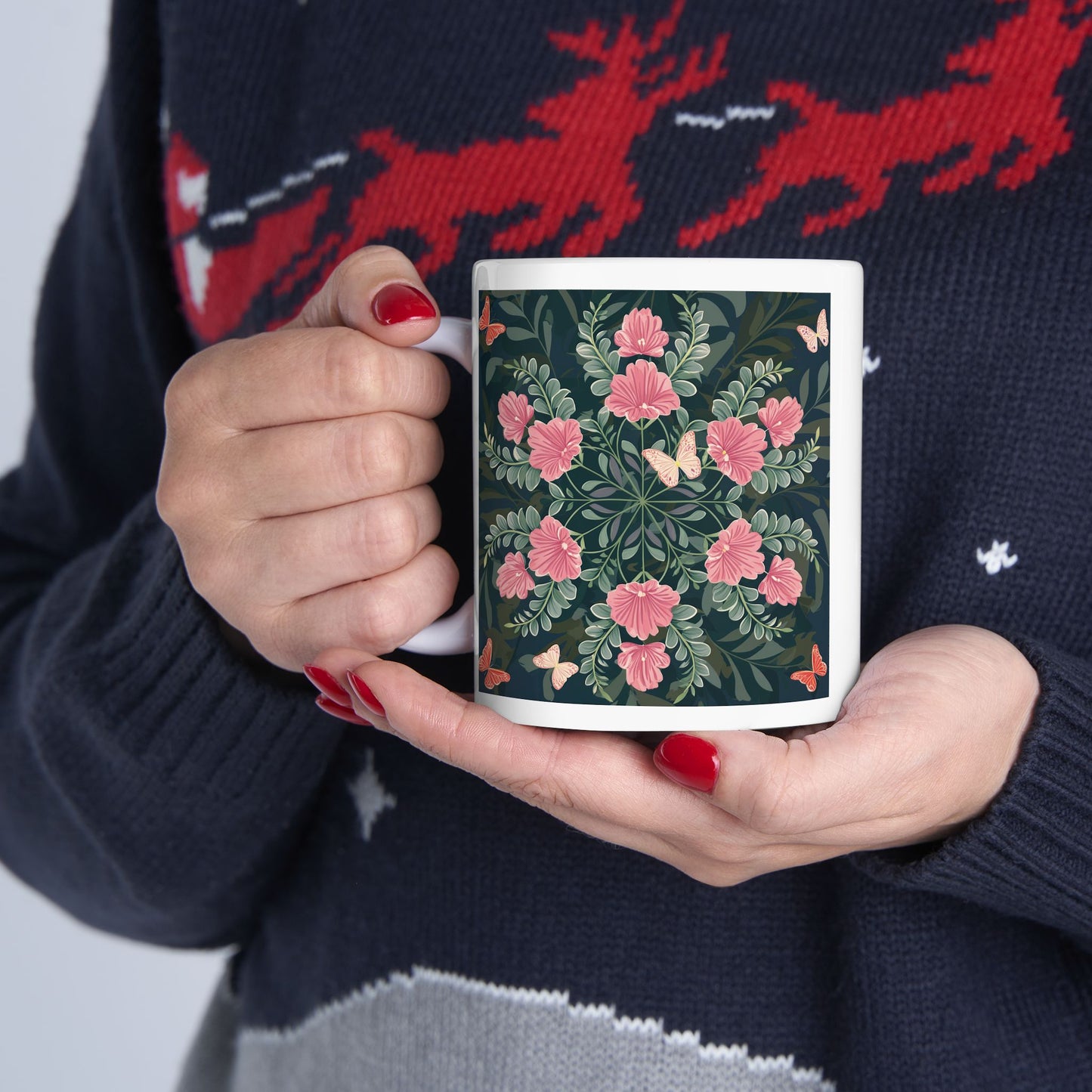 Butterflies and Flowers Ceramic Mug