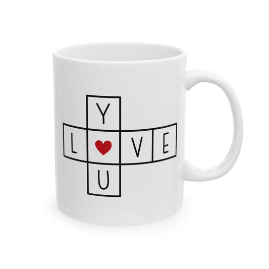 Love You Crossword Ceramic Mug