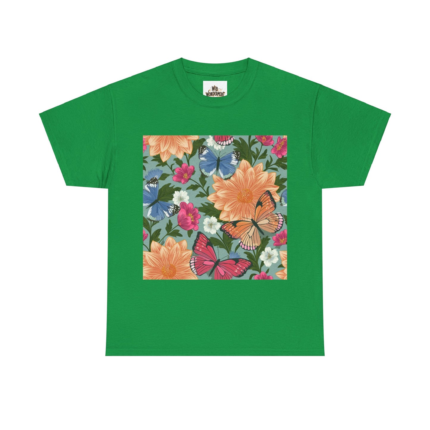 Butterflies and Flowers Unisex Heavy Cotton T-Shirt