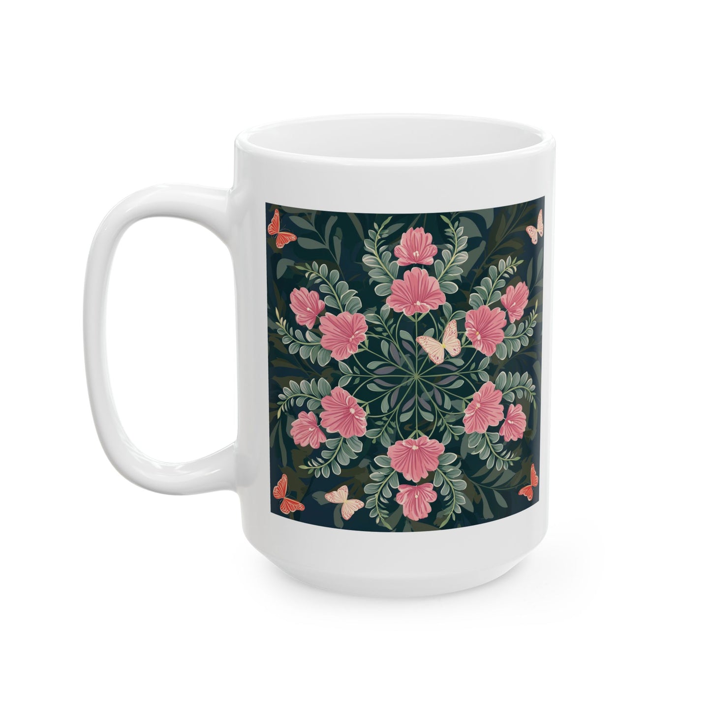 Butterflies and Flowers Ceramic Mug