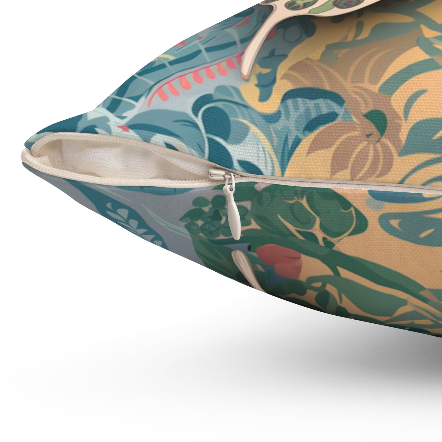 Butterflies and Flowers Spun Polyester Square Pillow