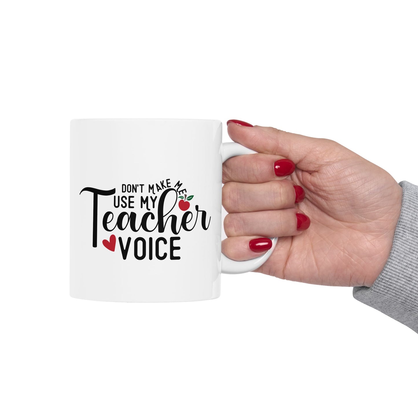 **Teacher Voice Ceramic Coffee Mug, 11oz & 15oz Lead-Free Sipping Cup, Unique Gift for Teachers & Coffee Lovers**