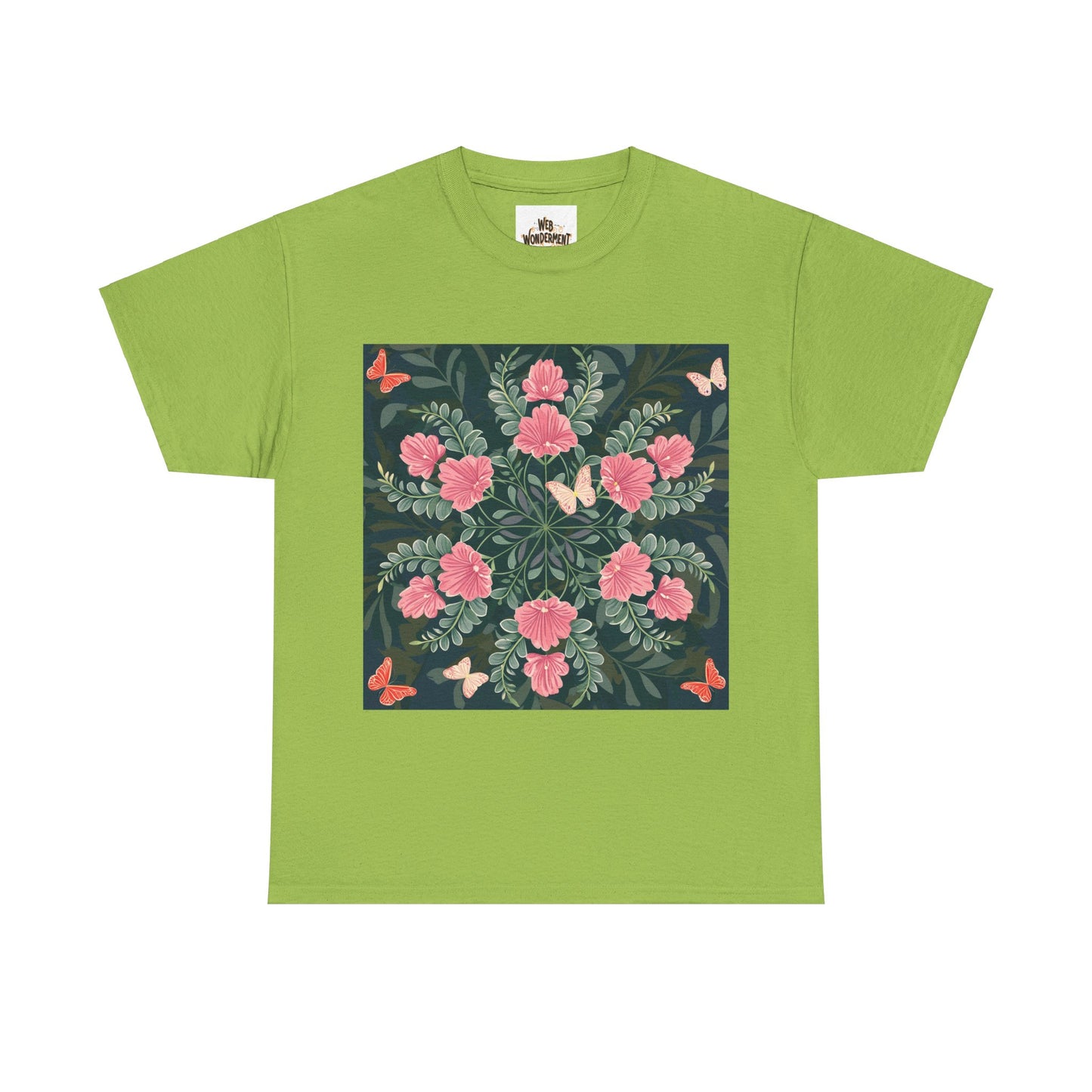Butterflies and Flowers Unisex Heavy Cotton T-Shirt