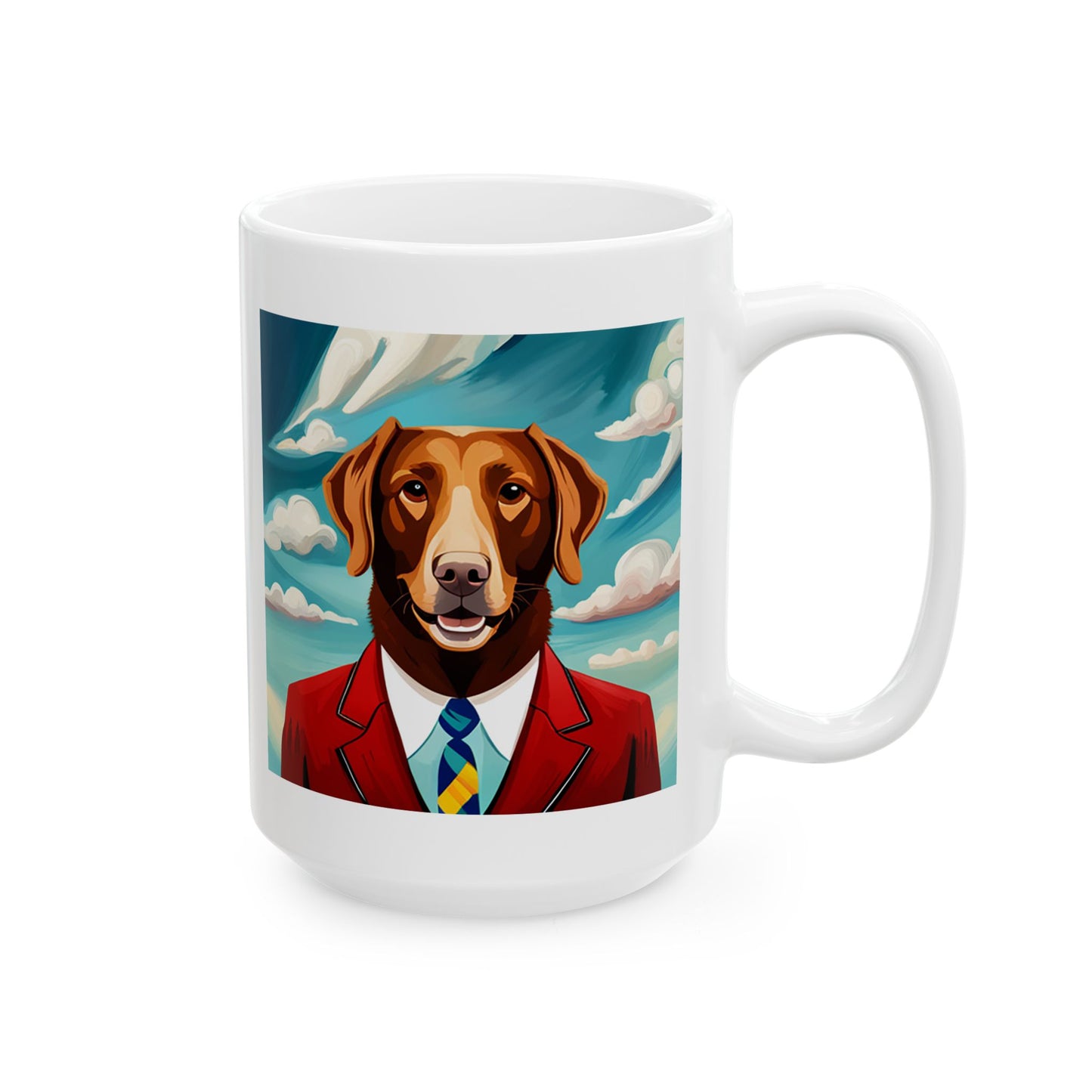 Labrador Wearing a Red Coat Ceramic Mug 11oz