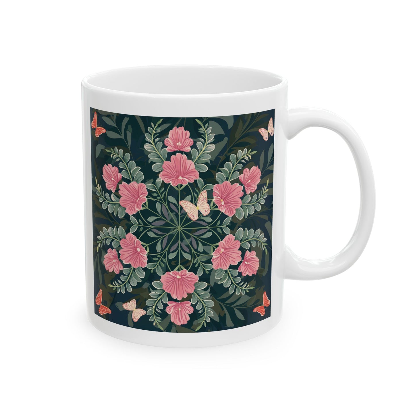 Butterflies and Flowers Ceramic Mug