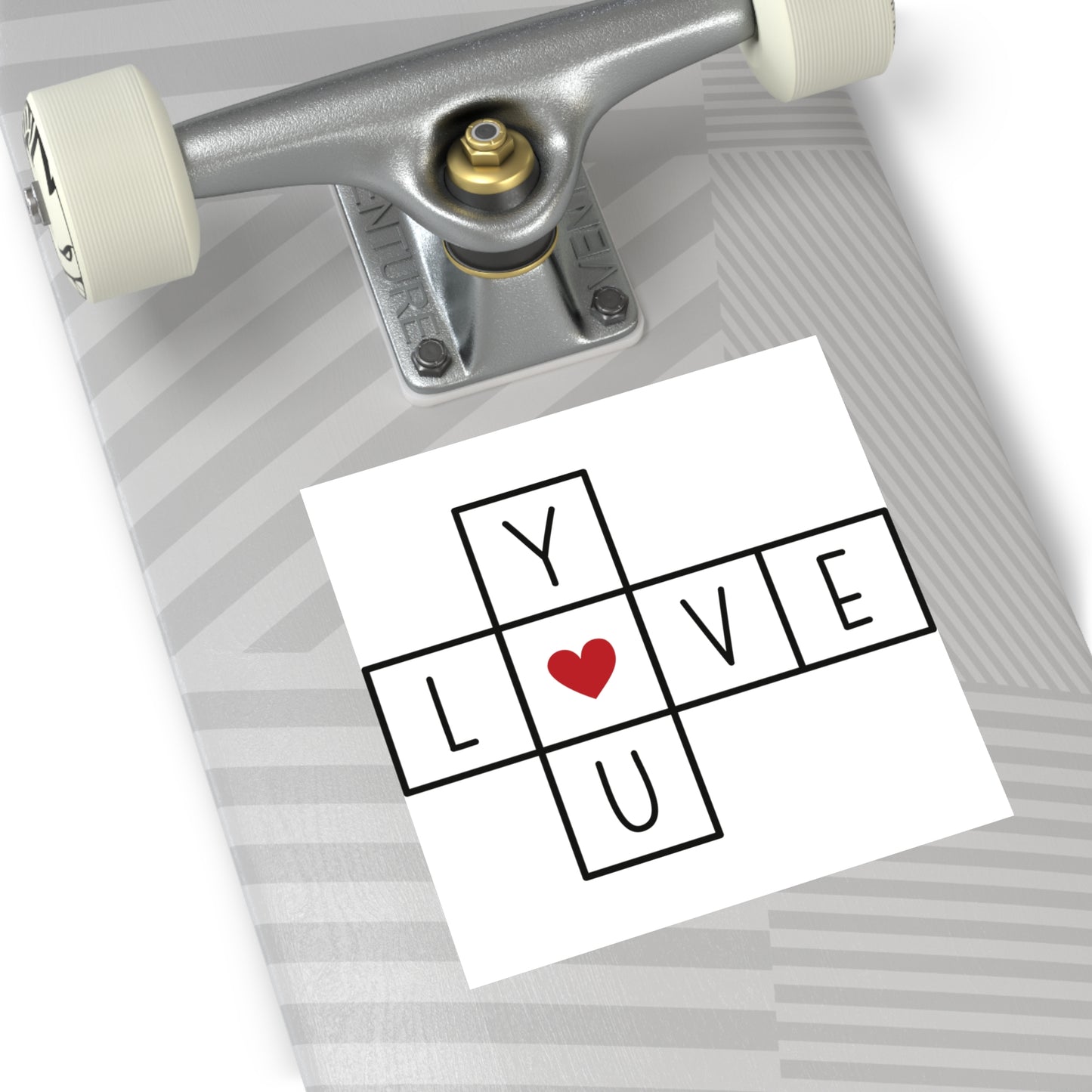 Love You Crossword Square Vinyl Sticker