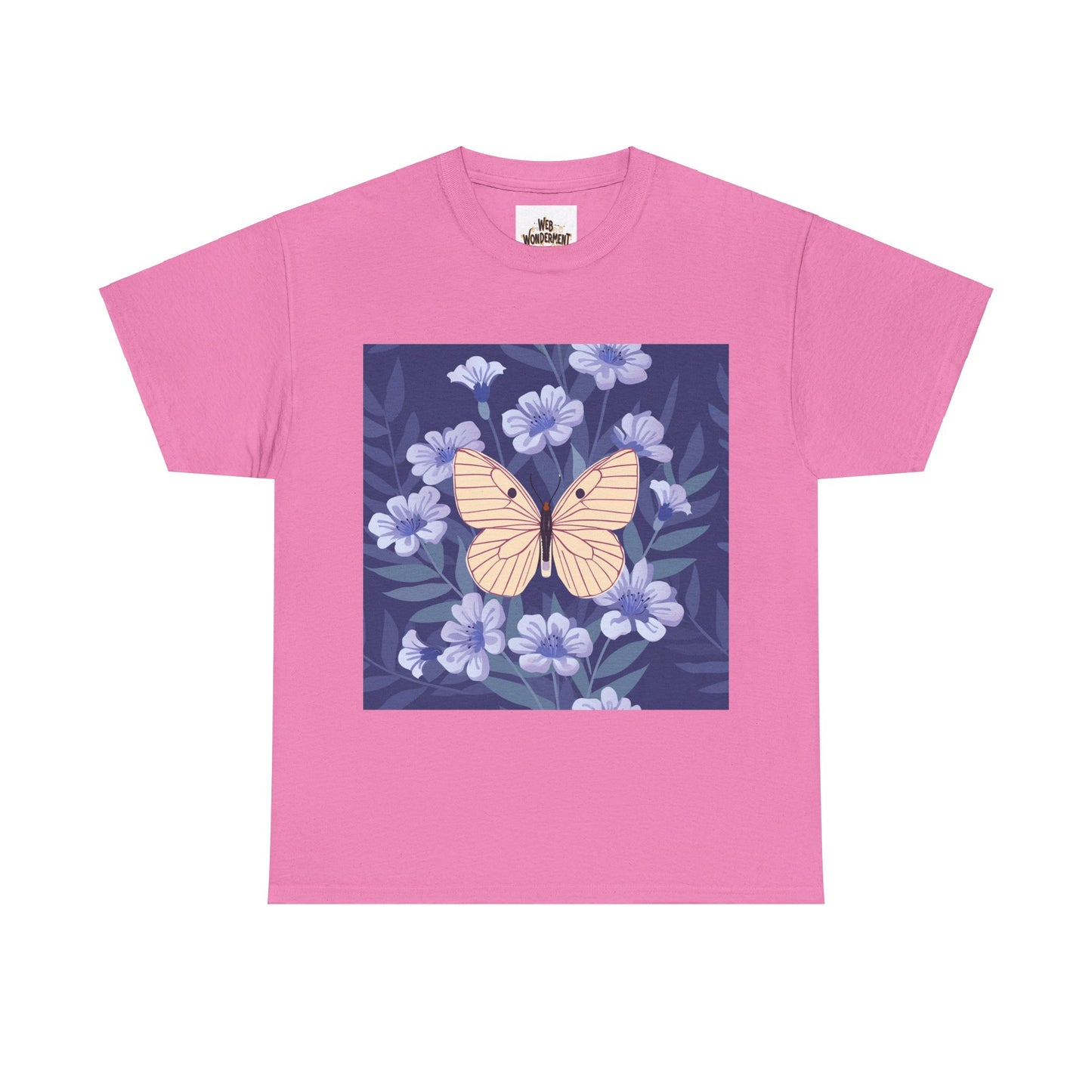 Butterfly in Flowers Unisex Heavy Cotton T-Shirt