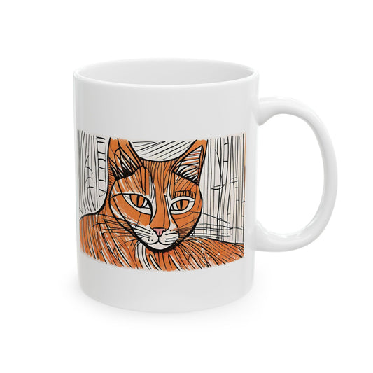 Orange Cat Ceramic Mug