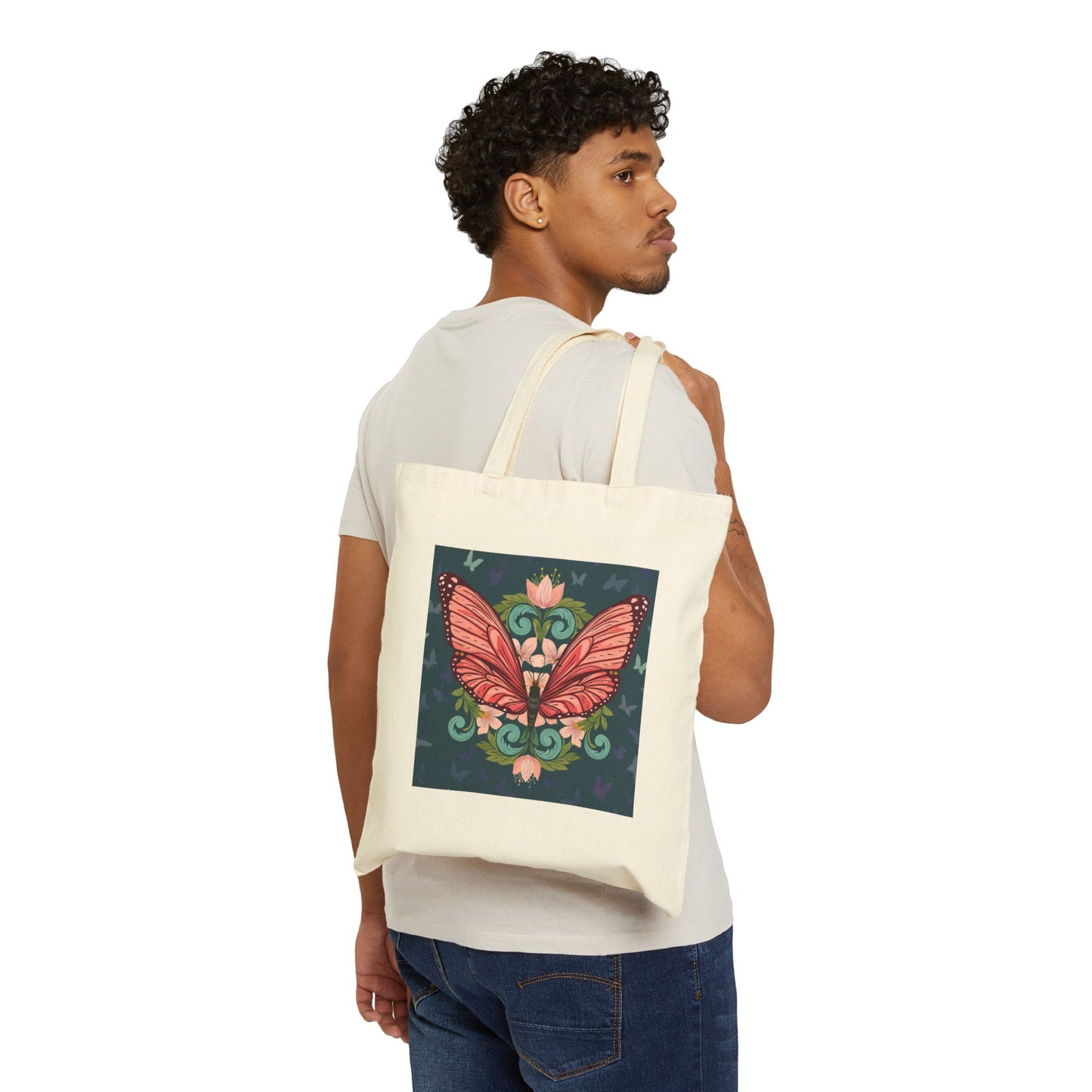 Butterfly Cotton Canvas Tote Bag