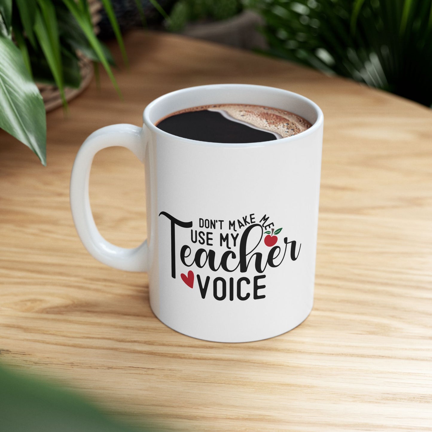 **Teacher Voice Ceramic Coffee Mug, 11oz & 15oz Lead-Free Sipping Cup, Unique Gift for Teachers & Coffee Lovers**