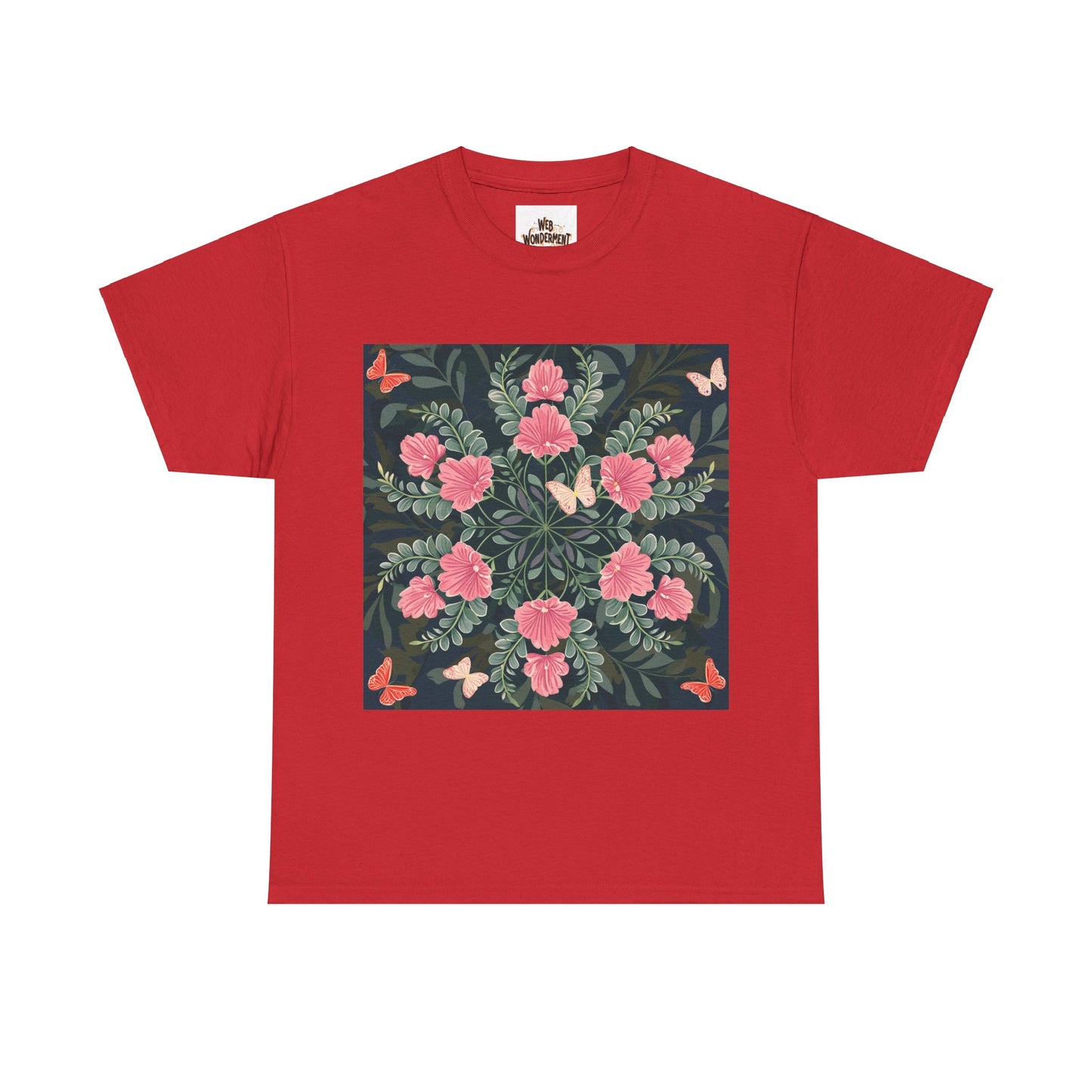 Butterflies and Flowers Unisex Heavy Cotton T-Shirt