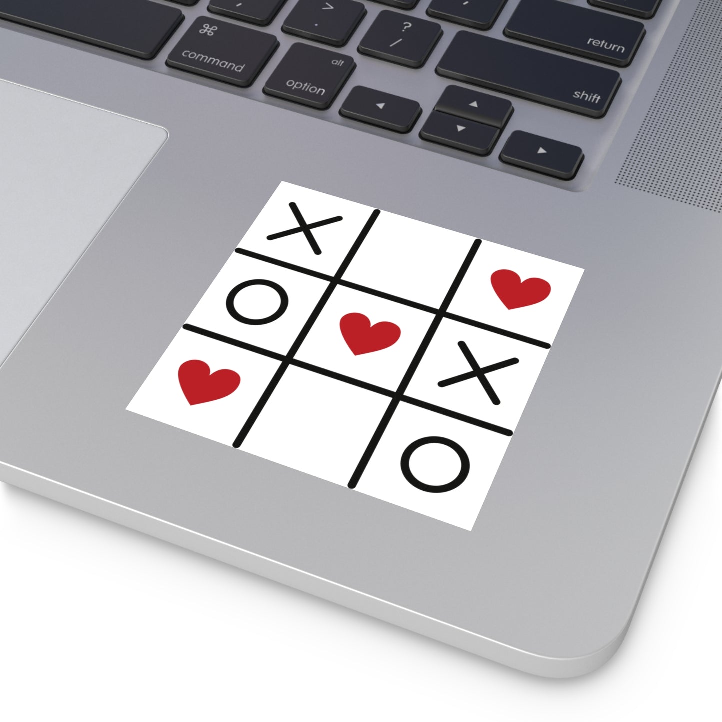 Valentine Tic-Tac-Toe Square Vinyl Sticker