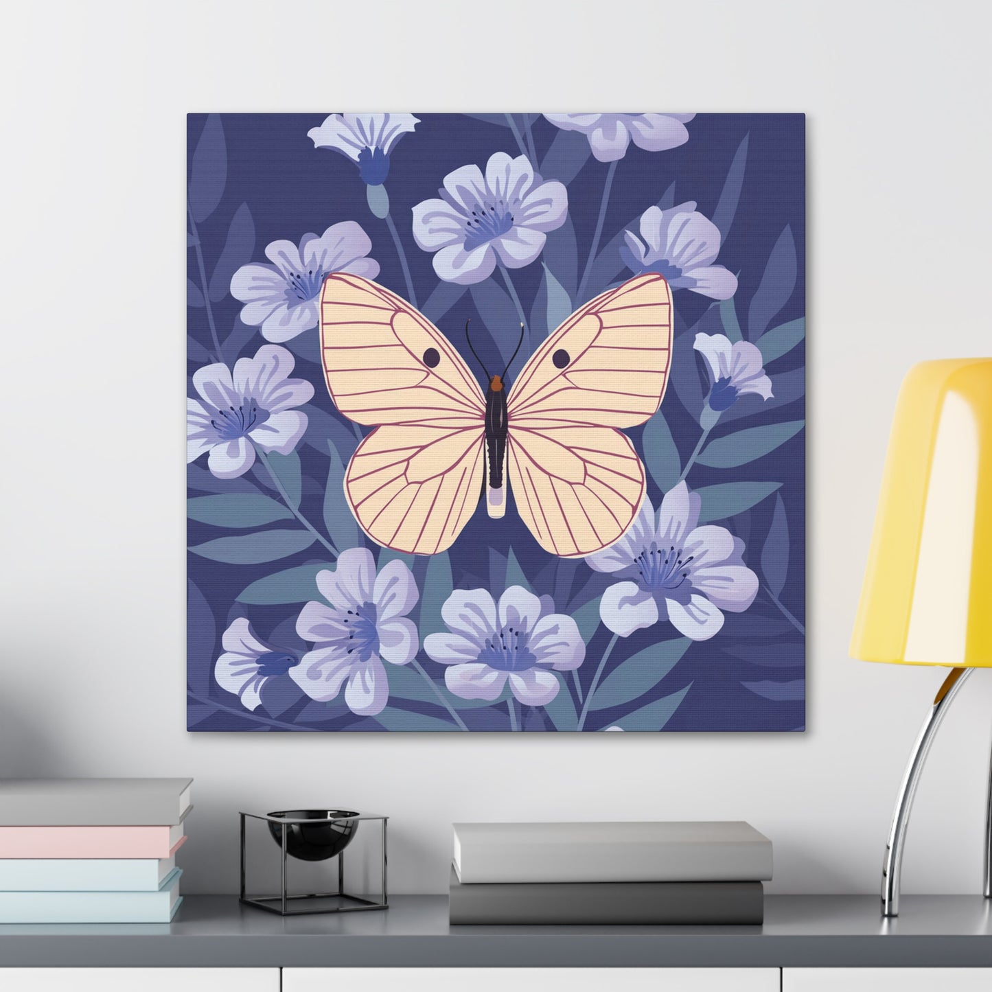 Butterfly in Flowers Canvas Gallery Wraps