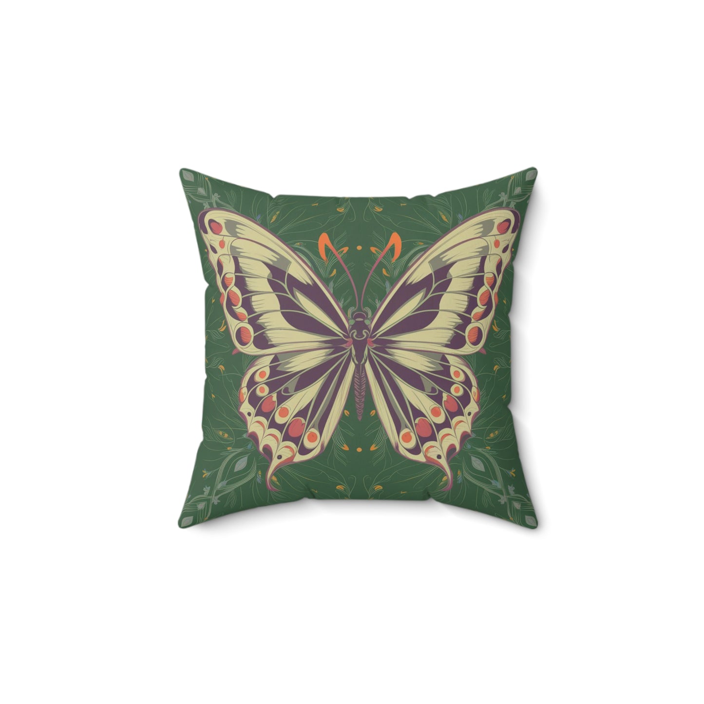 Butterfly Spun Polyester Square Pillow