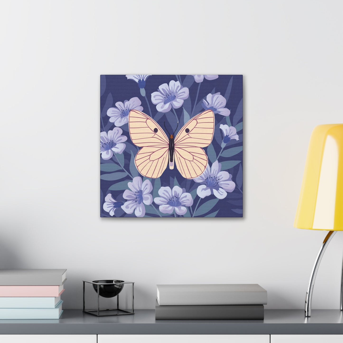 Butterfly in Flowers Canvas Gallery Wraps