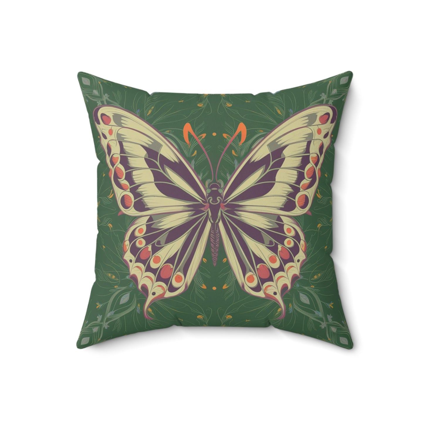 Butterfly Spun Polyester Square Pillow