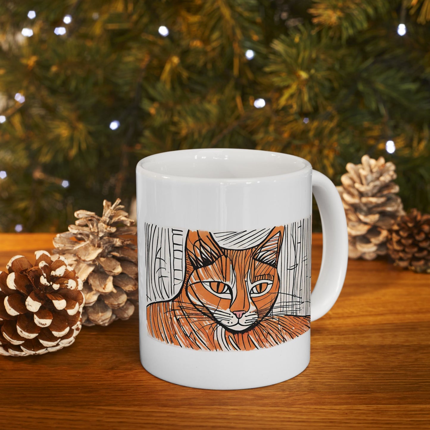 Orange Cat Ceramic Mug