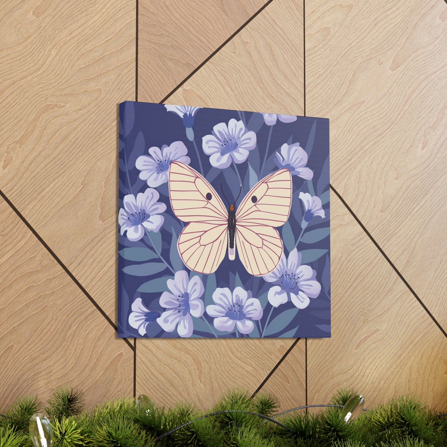 Butterfly in Flowers Canvas Gallery Wraps
