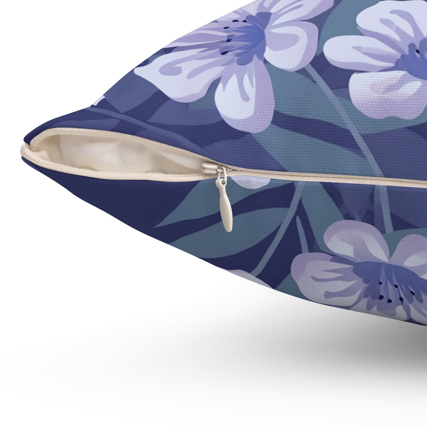 Butterfly in Flowers Spun Polyester Square Pillow