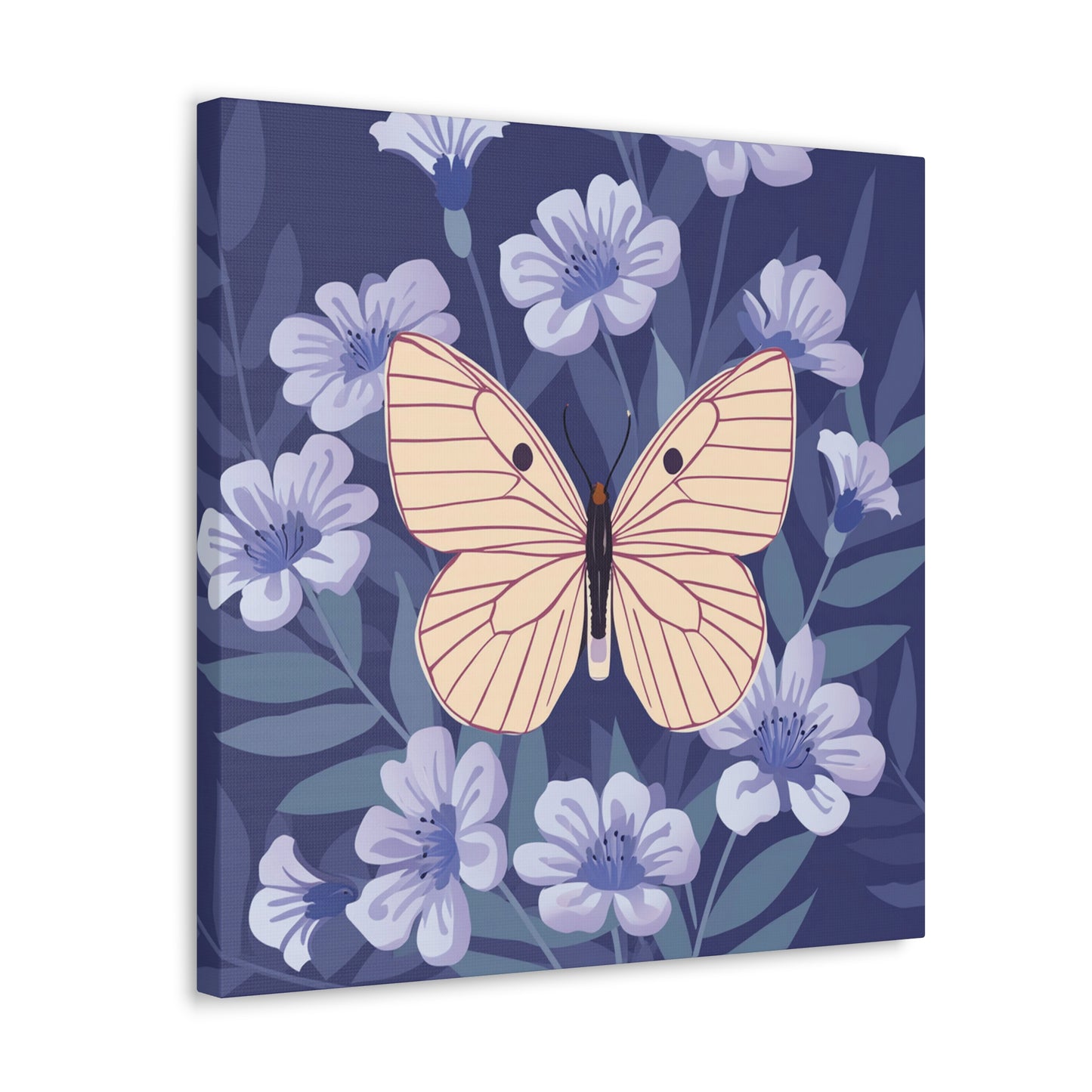 Butterfly in Flowers Canvas Gallery Wraps