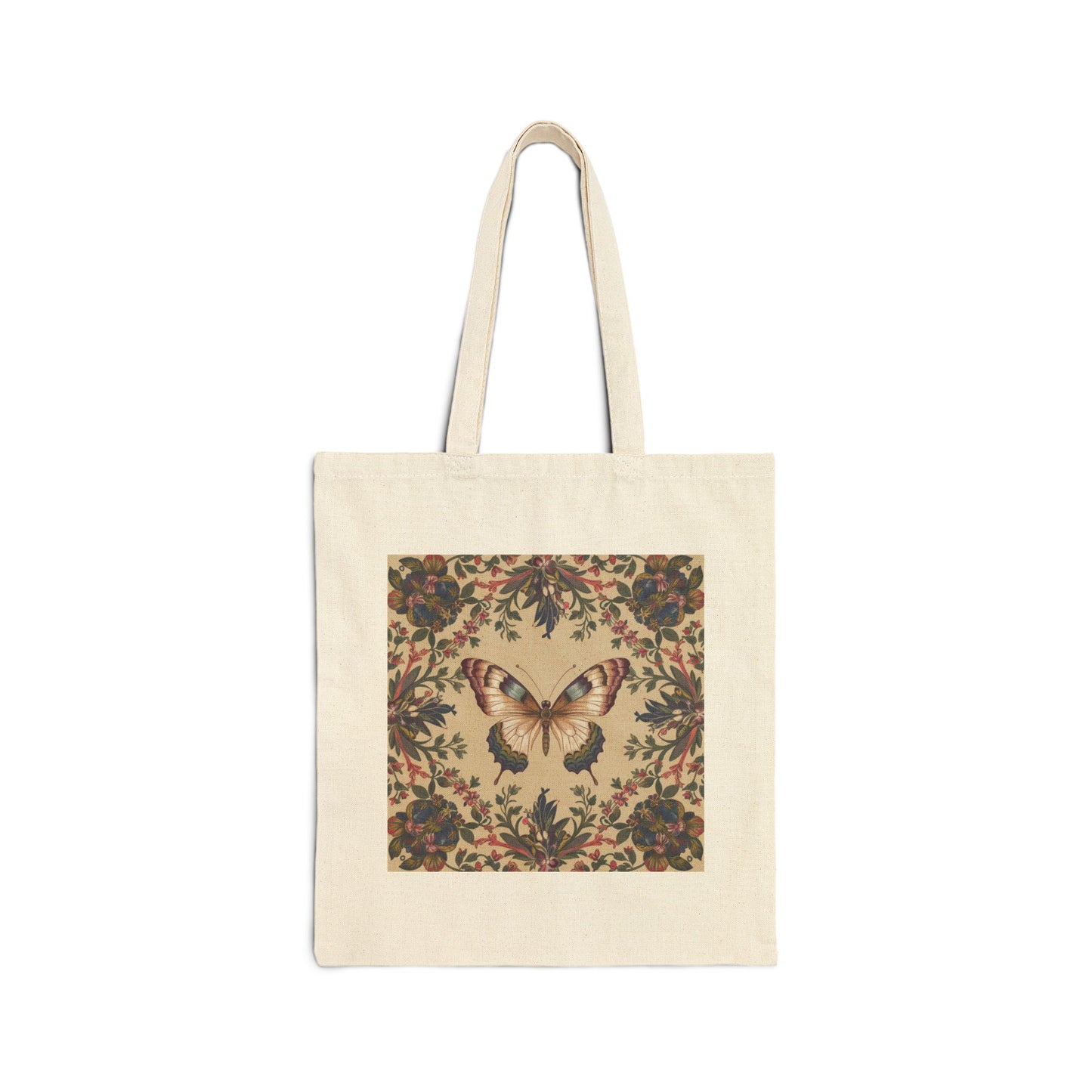 **Butterfly Canvas Tote Bag, 100% Cotton Eco-Friendly Shopping Bag, Durable 15”x16” Everyday Carry, Perfect for Nature Lovers Gift**