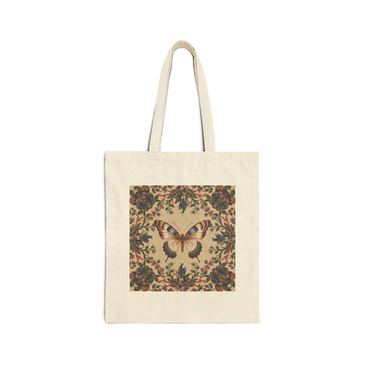 **Butterfly Canvas Tote Bag, 100% Cotton Eco-Friendly Shopping Bag, Durable 15”x16” Everyday Carry, Perfect for Nature Lovers Gift**