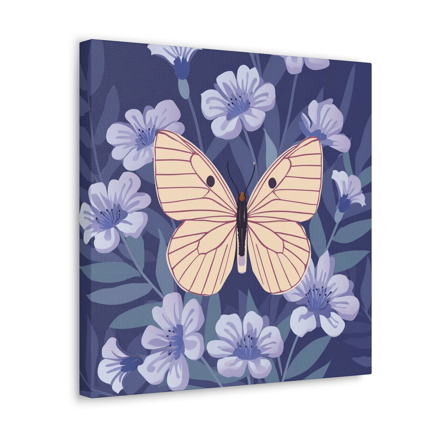 Butterfly in Flowers Canvas Gallery Wraps